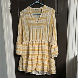 Elizabeth's Closet Yellow and White Striped Top